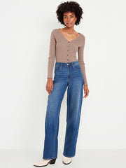 High-Waisted Wow Wide-Leg Jeans - Medium Wash
