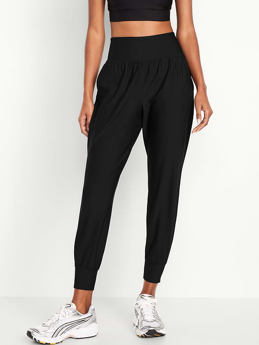 High-Waisted PowerSoft Pocket Joggers - Black Jack