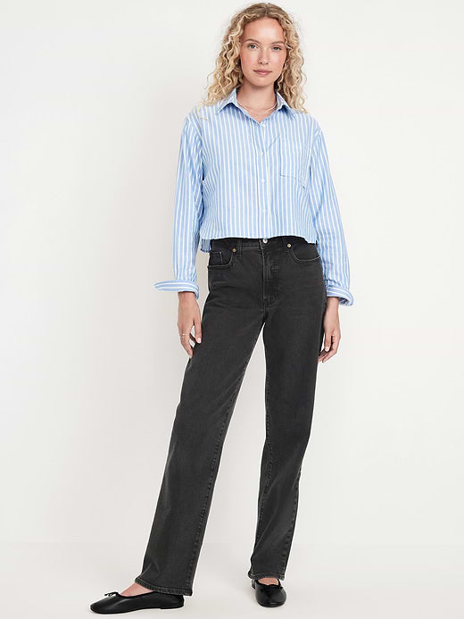 High-Waisted OG Loose Jeans - Black Wash