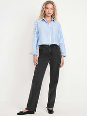 High-Waisted OG Loose Jeans - Black Wash
