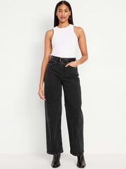 Curvy Extra High-Waisted Wide-Leg Jeans - Black Wash