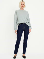 High-Waisted Wow Straight Ankle Jeans - Dark Wash