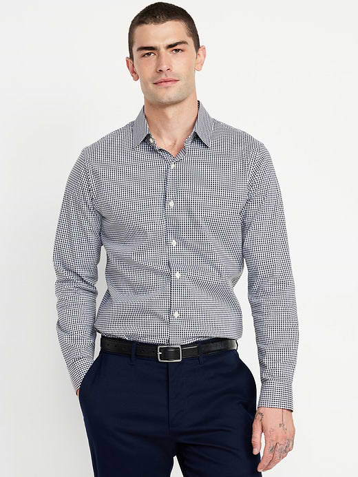 Slim Fit Pro Signature Performance Dress Shirt - Blue Gingham