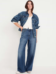High-Waisted Baggy Wide-Leg Jeans - Medium Wash