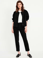 High-Waisted OG Straight Ankle Jeans - Black
