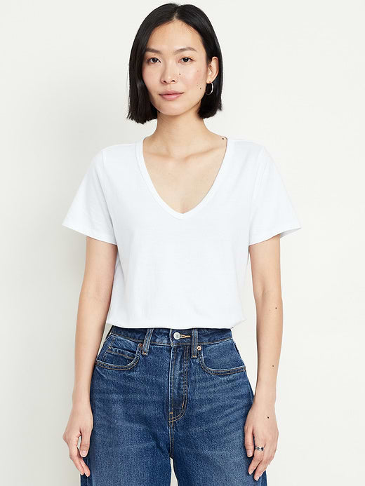 EveryWear V-Neck T-Shirt - Calla Lily White