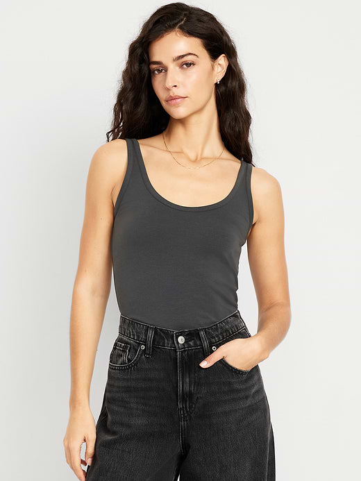 First-Layer Scoop-Neck Tank Top - Panther