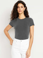 Snug Crop Ribbed T-Shirt - Panther