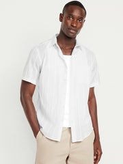 Classic Fit Everyday Dobby Shirt - White Dobby