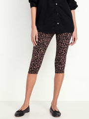 High-Waisted Fashion Layering Capri Legging - Cheetah