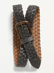 Braided Faux-Leather Belt for Men - Black Jack