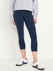 High-Waisted Fashion Layering Cropped Legging - Obscure Night