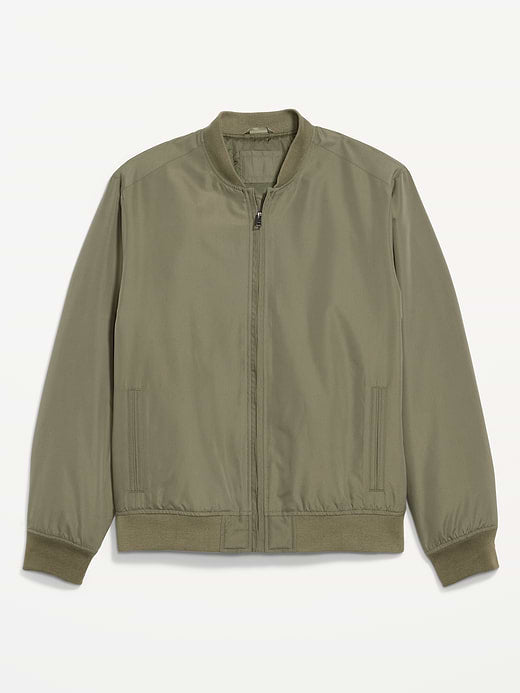 Water-Resistant Zip Bomber Jacket - Stone Wall