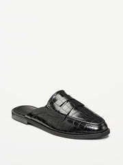 Loafer Mule Shoes for Women - Crocodile