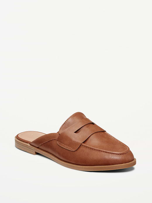 Loafer Mule Shoes for Women - Bourbon