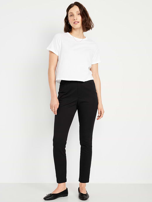 High-Waisted Uniform Skinny Pants - Black Jack