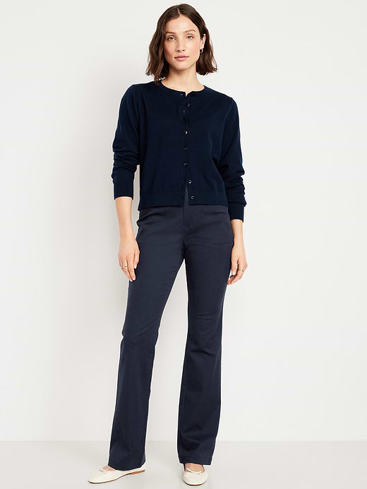 High-Waisted Uniform Boot-Cut Pants - Navy Captain