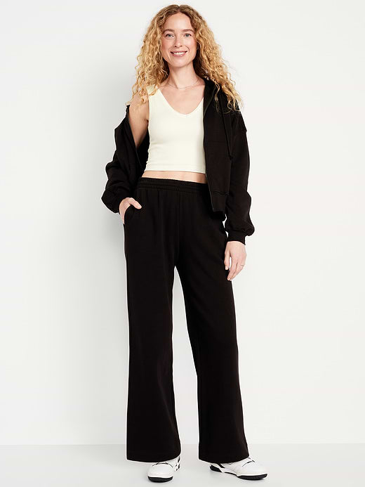 High-Waisted SoComfy Wide-Leg Sweatpants - Black Jack