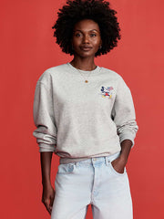 Old Navy x Disney© Mickey Mouse Oversized Flag Logo-Graphic Sweatshirt - Mickey Mouse Flag (Heather Gray)