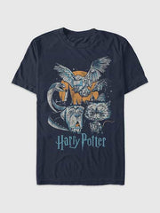 Harry Potter Night Animal Graphic T-shirt - Navy