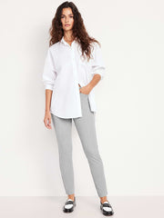 High-Waisted Pixie Skinny Ankle Pants - Light Gray