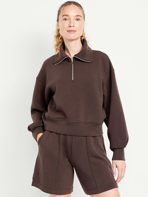 Bounce Fleece Half-Zip Pullover Sweatshirt - Black Coffee