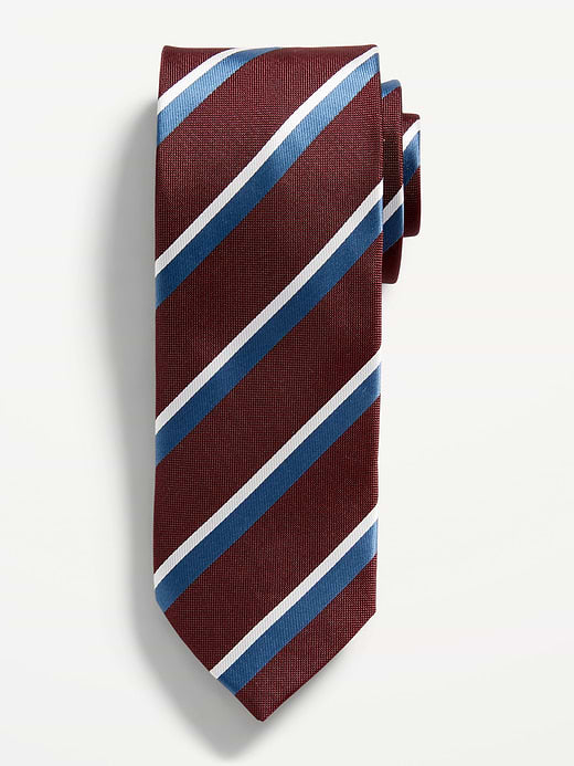 Printed Necktie for Men - Burgundy Stripe
