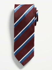 Printed Necktie for Men - Burgundy Stripe