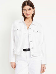 Classic Jean Jacket - White Lilies