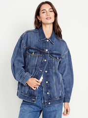 Oversized Jean Trucker Jacket - Medium Wash