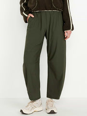 High-Waisted SleekTech Barrel Ankle Pants - Ancient Forest