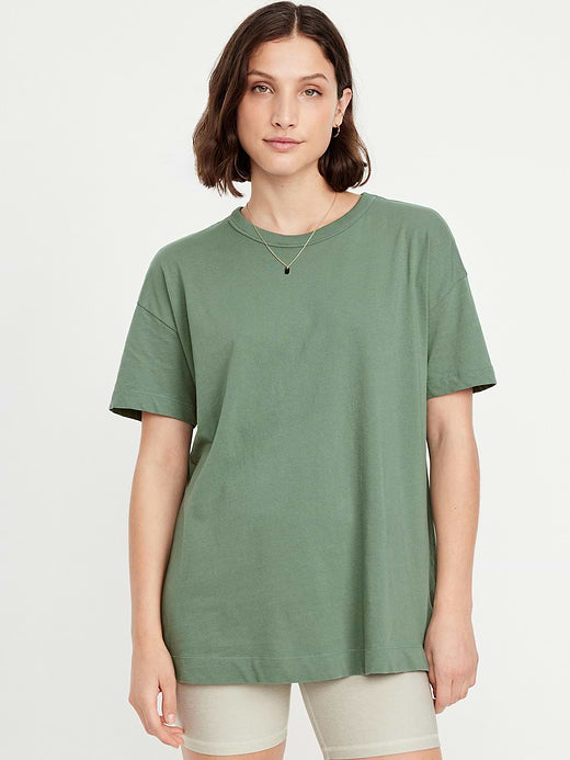 Oversized EveryWear Tunic T-Shirt - Dried Herb