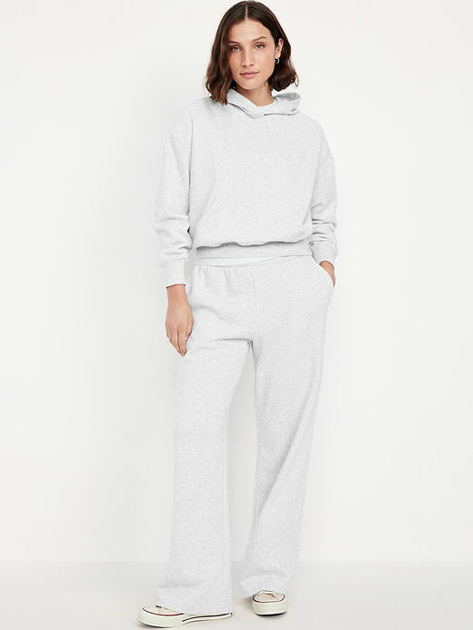 High-Waisted SoComfy Wide-Leg Sweatpants - Light Heather Gray