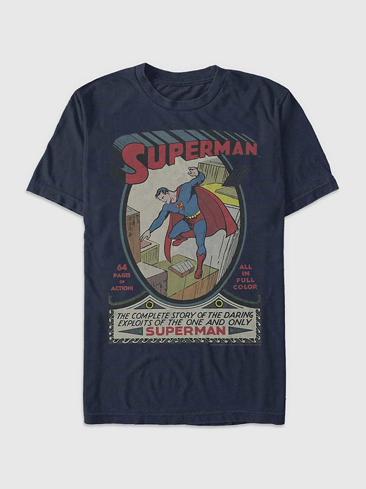 Superman Daring Exploits Graphic T-Shirt - Navy