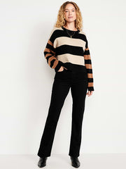 Extra High-Waisted Straight Jeans - Black
