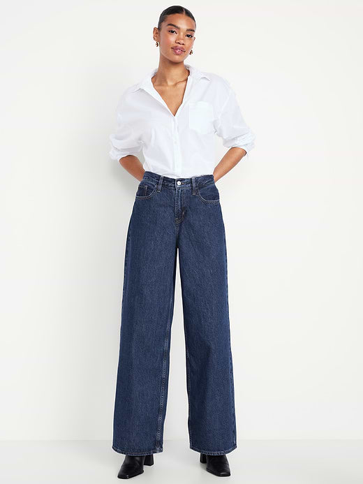 Mid-Rise Wow Baggy Wide-Leg Jeans - Celestia