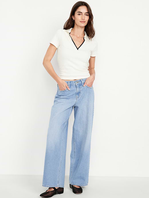 Mid-Rise Wow Baggy Wide-Leg Jeans - Light Dip