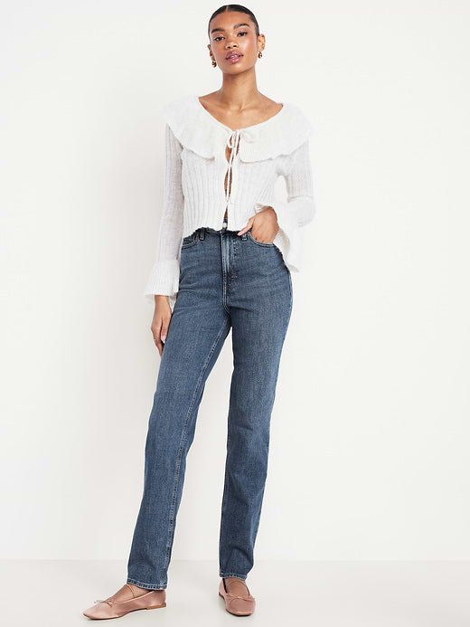 Extra High-Waisted Straight Jeans - Medium Wash