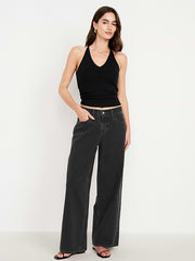 Mid-Rise Wow Baggy Wide-Leg Jeans - Licorice