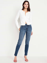 High-Waisted Vintage Slim Jeans - Medium Indigo