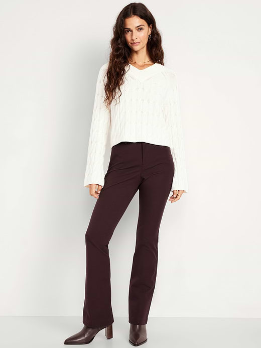 High-Waisted Pixie Flare Pants - Black Coffee