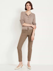 High-Waisted Pixie Skinny Ankle Pants - Brown Plaid