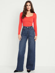 Extra High-Waisted Super Wide-Leg Jeans - Perfect Dark