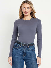 Snug Long-Sleeve Crew-Neck T-Shirt - Inkwell