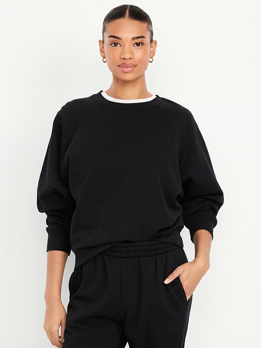 SoComfy Oversized Raglan Sweatshirt - Black Jack