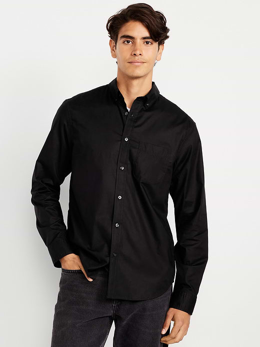 Classic Fit Everyday Poplin Shirt - Black Jack