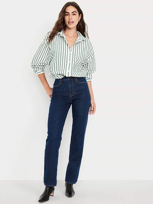 High-Waisted Wow Loose Jeans - Dark Wash