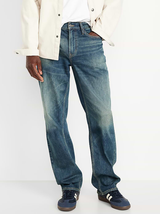 Loose Built-In Flex Jeans - Dark Indigo