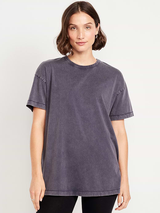 Oversized EveryWear Tunic T-Shirt - Navy Blue