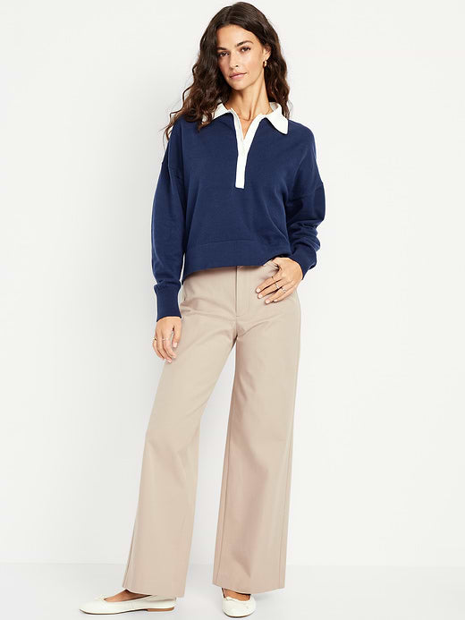 High-Waisted Pixie Super Wide-Leg Pants - Mocha Taffy